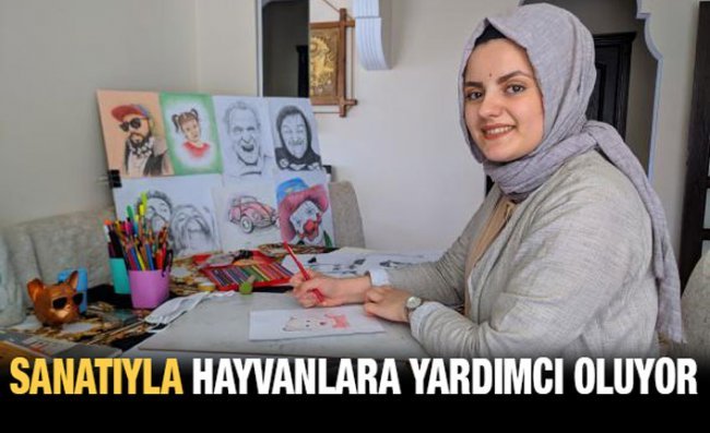 Çizdiği Portreler ile Hayvanlara Mama Dağıtıyor