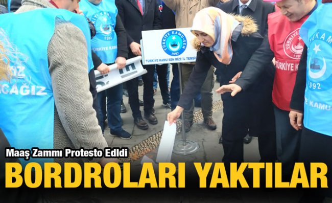 Maaş Zammını Bordro Yakarak Protesto Ettiler