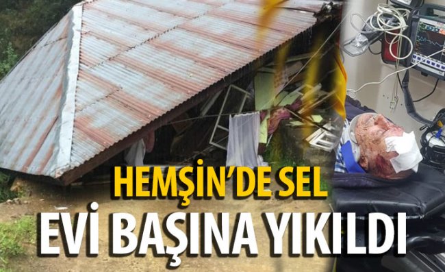 Rize'de heyelanda ev çöktü: 1 yaralı