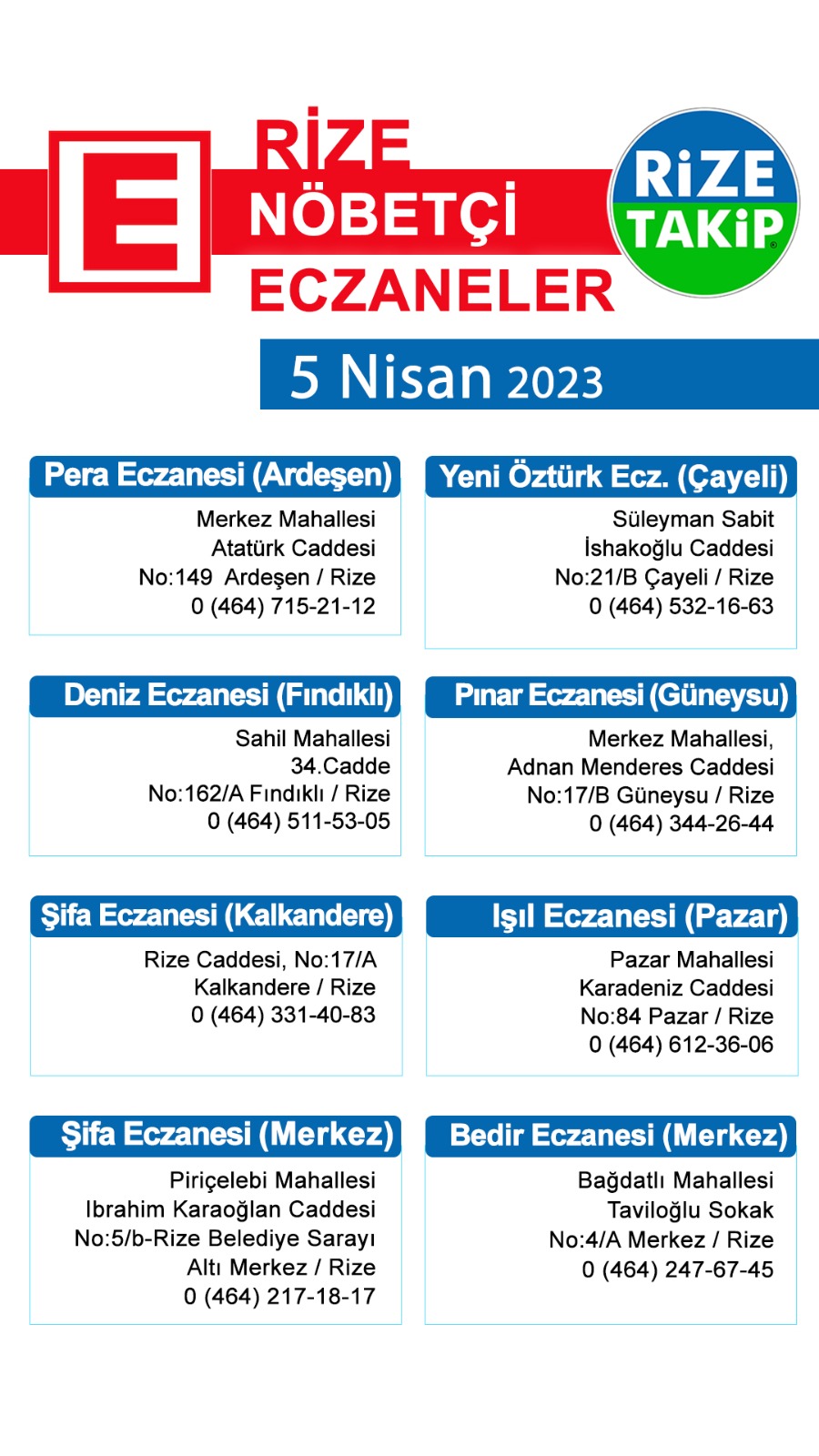 Rize'de bugün: 5 Nisan Çarşamba