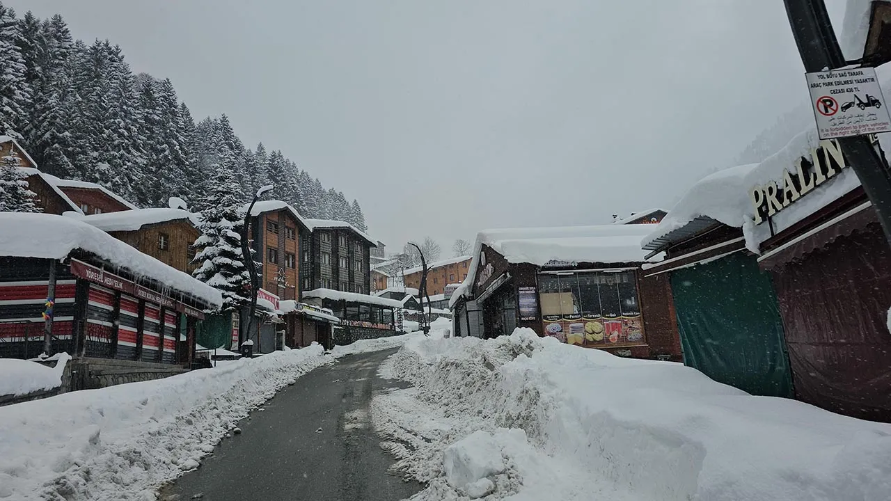 Rize'de 2 gündür aralıklarla devam eden yağmur, yüksek kesimlerde yerini kara bıraktı