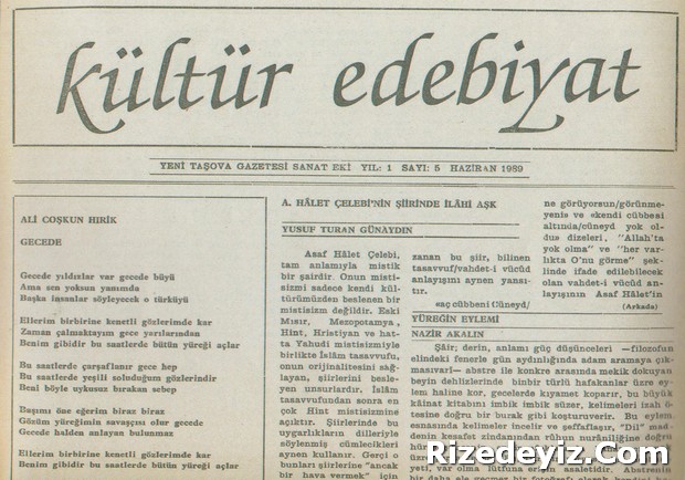 Osman Selvinin söz ettiği Kültür Edebiyat Dergisinin 5. Sayısı