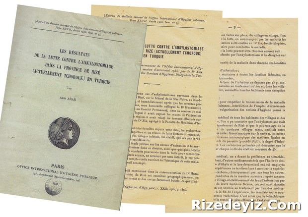 1935 Yılında Rizede Kancalıkurt Enfetasyonu ve Mücadelesine Dair Fransızca Rapor (Recep Koyuncu Arşivi)