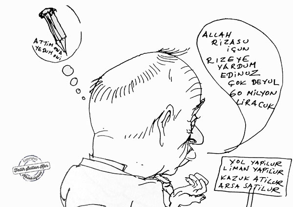 Hikmet Durverin 23.3.1970 tarihinde çizdiği bir Ekrem Orhon Karikatürü