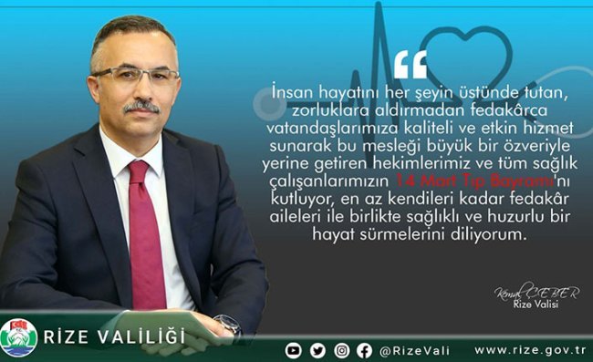 Vali Çeber'den 14 Mart Tıp Bayramı Mesajı