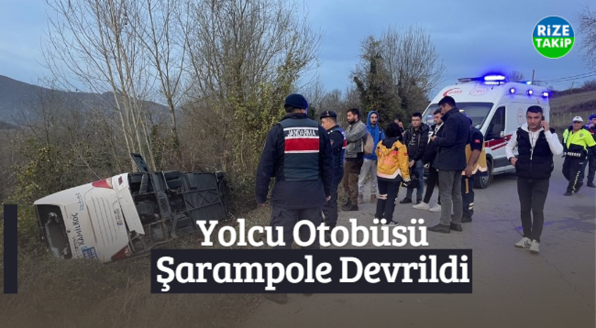 Rize'den Zonguldak'a Giden Yolcu Otobüsü Şarampole Devrildi: 40 Yaralı