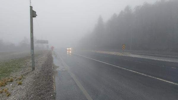 Bolu Dağı geçişinde sağanak ve sis