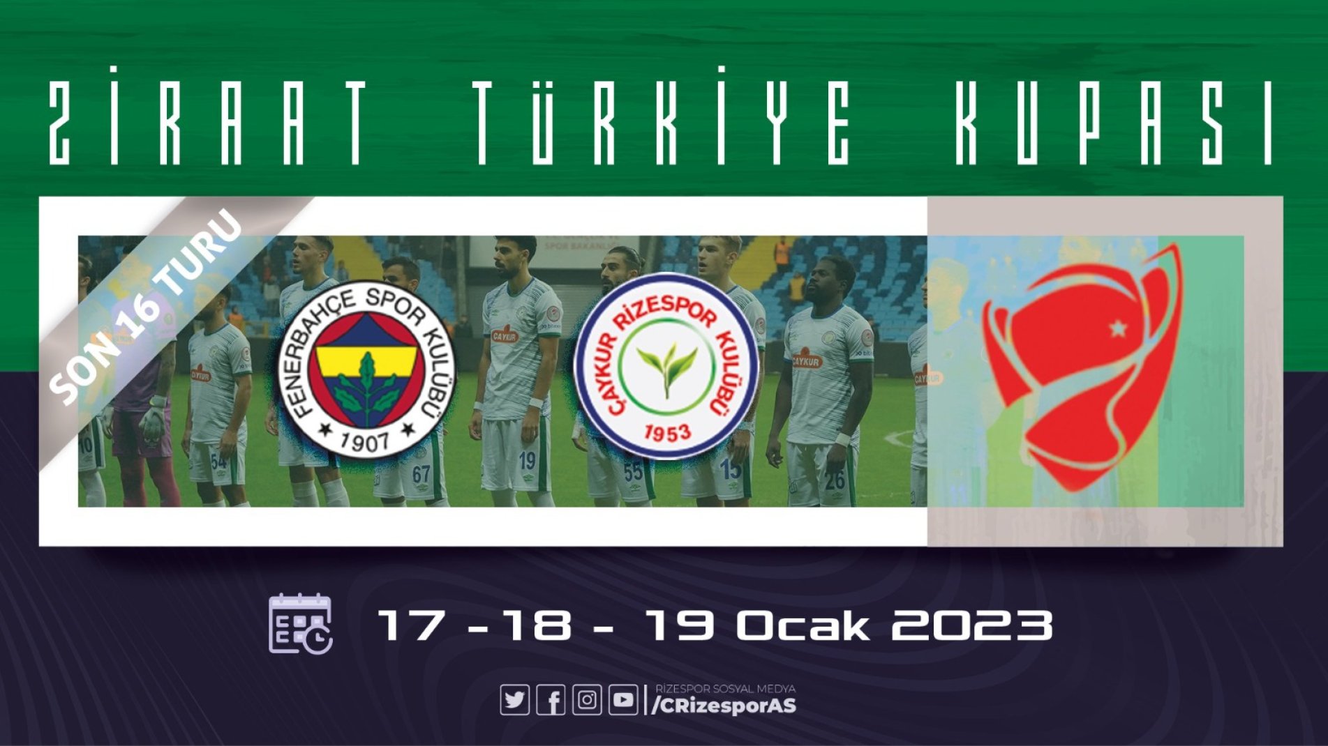 Çaykur Rizespor'un Kupada Fenerbahçe ile Eşleşti