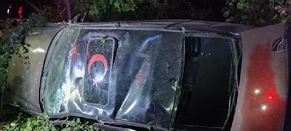 Tokat'ta devrilen otomobilin sürücüsü öldü
