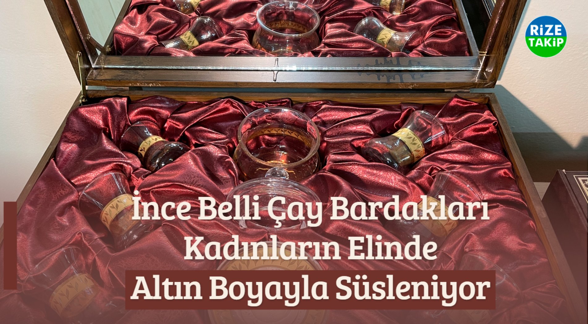 İnce Belli Çay Bardakları ve Cam Ürünleri Altın Boyayla Süsleniyor