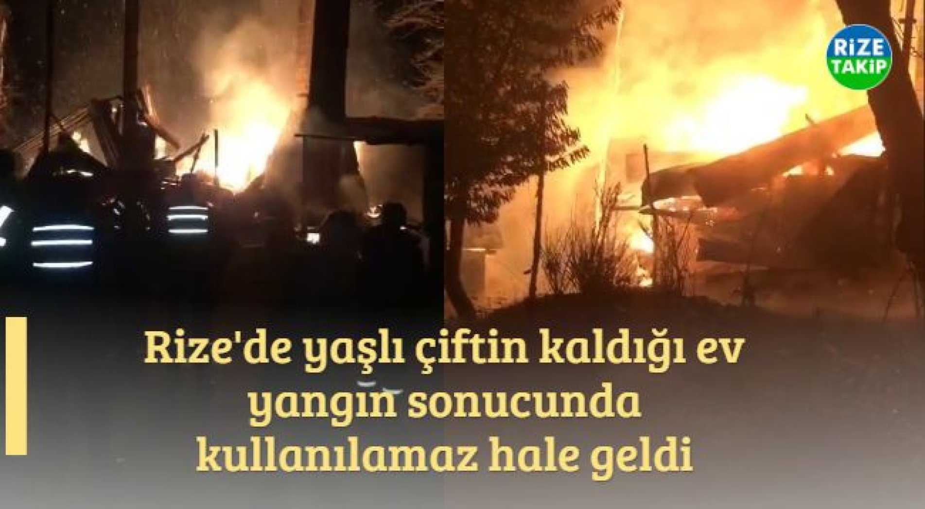 Rize'de yaşlı çiftin kaldığı ev yangın sonucunda kullanılamaz hale geldi