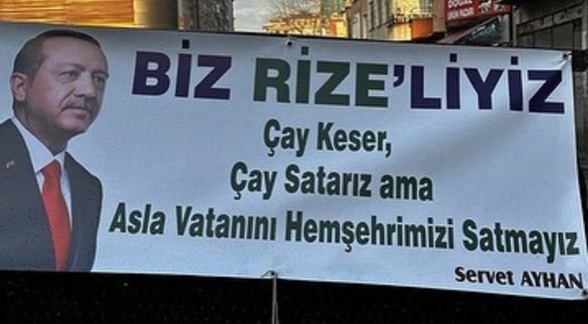 Rizeli vatandaşın Erdoğan sevgisi pankartlara yansıdı