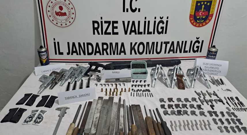 Rize'de kaçak silah imalathanesine baskın