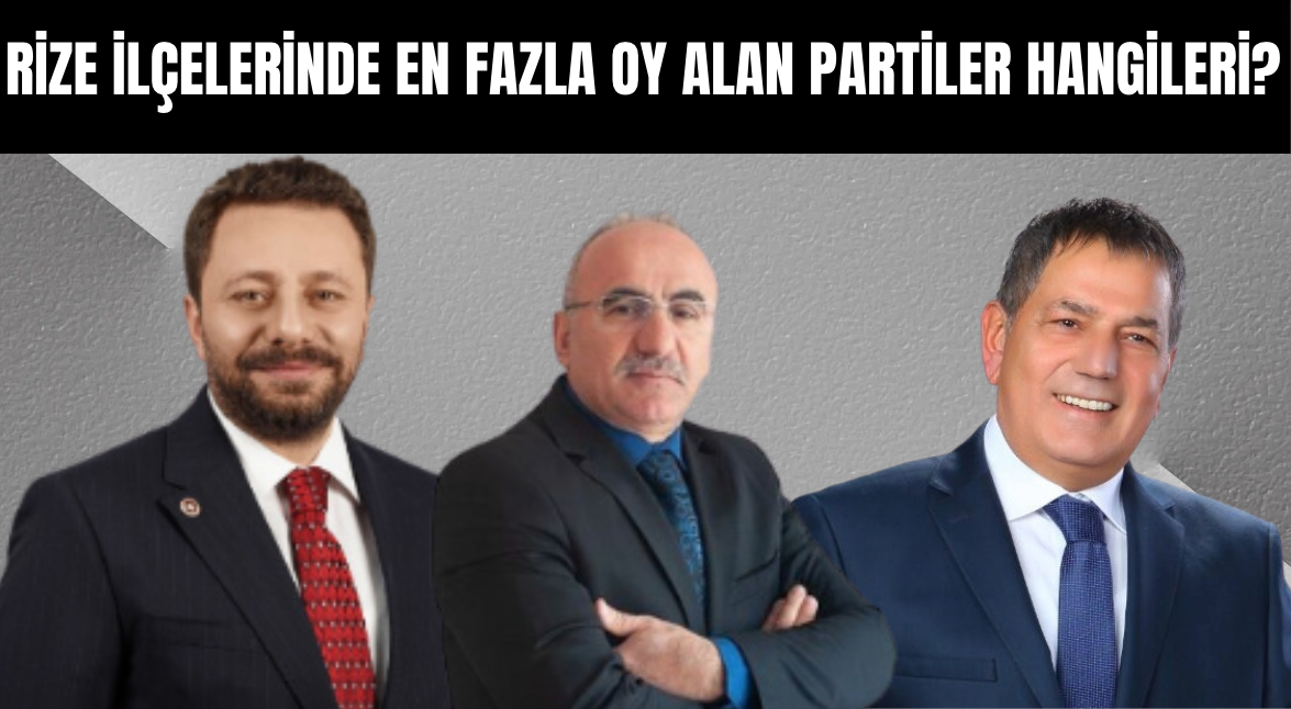 Rize ilçelerinde en fazla oy alan partiler hangileri? 