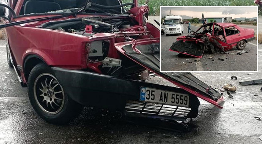 Kazada otomobil kağıt gibi yırtıldı: 2 yaralı