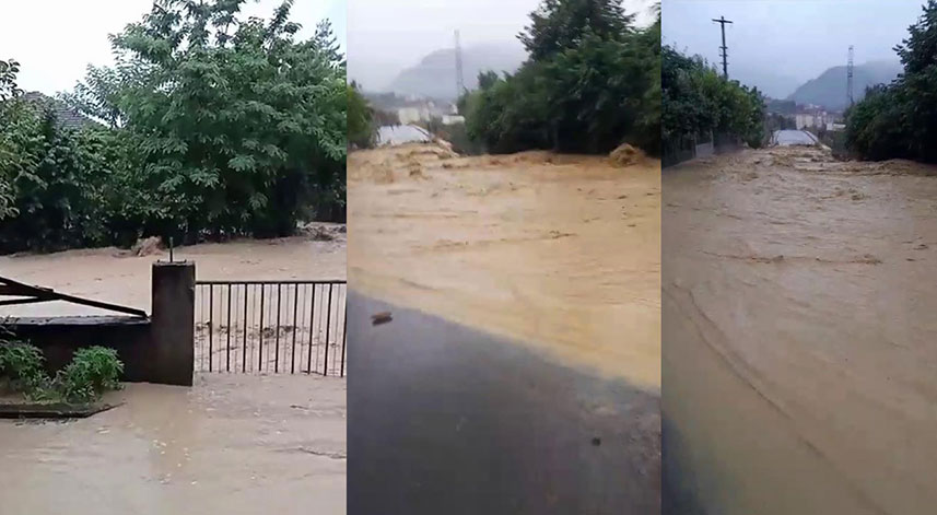 Kuvvetli yağış beldede hayatı olumsuz etkiliyor