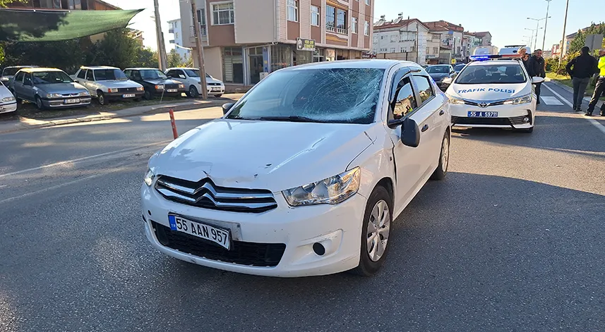 Samsun'da otomobilin çarptığı bisiklet sürücüsü ağır yaralandı