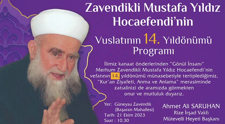 Zavendikli Hoca 14. vefat yılında anılacak