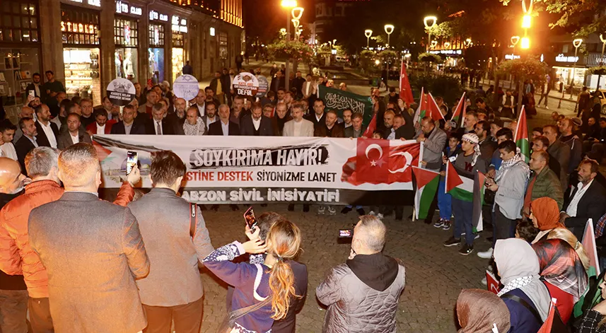 İsrail'in Filistin'e saldırıları Trabzon'da protesto edildi