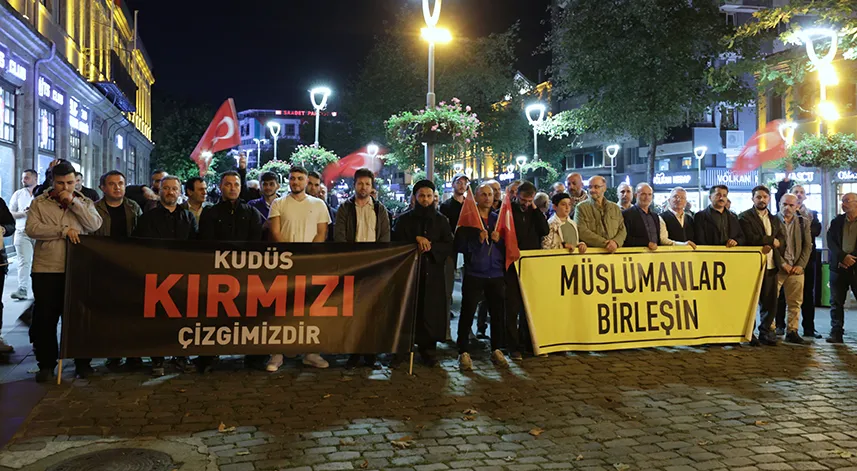 Trabzon'da, İsrail'in Gazze'ye saldırıları protesto edildi