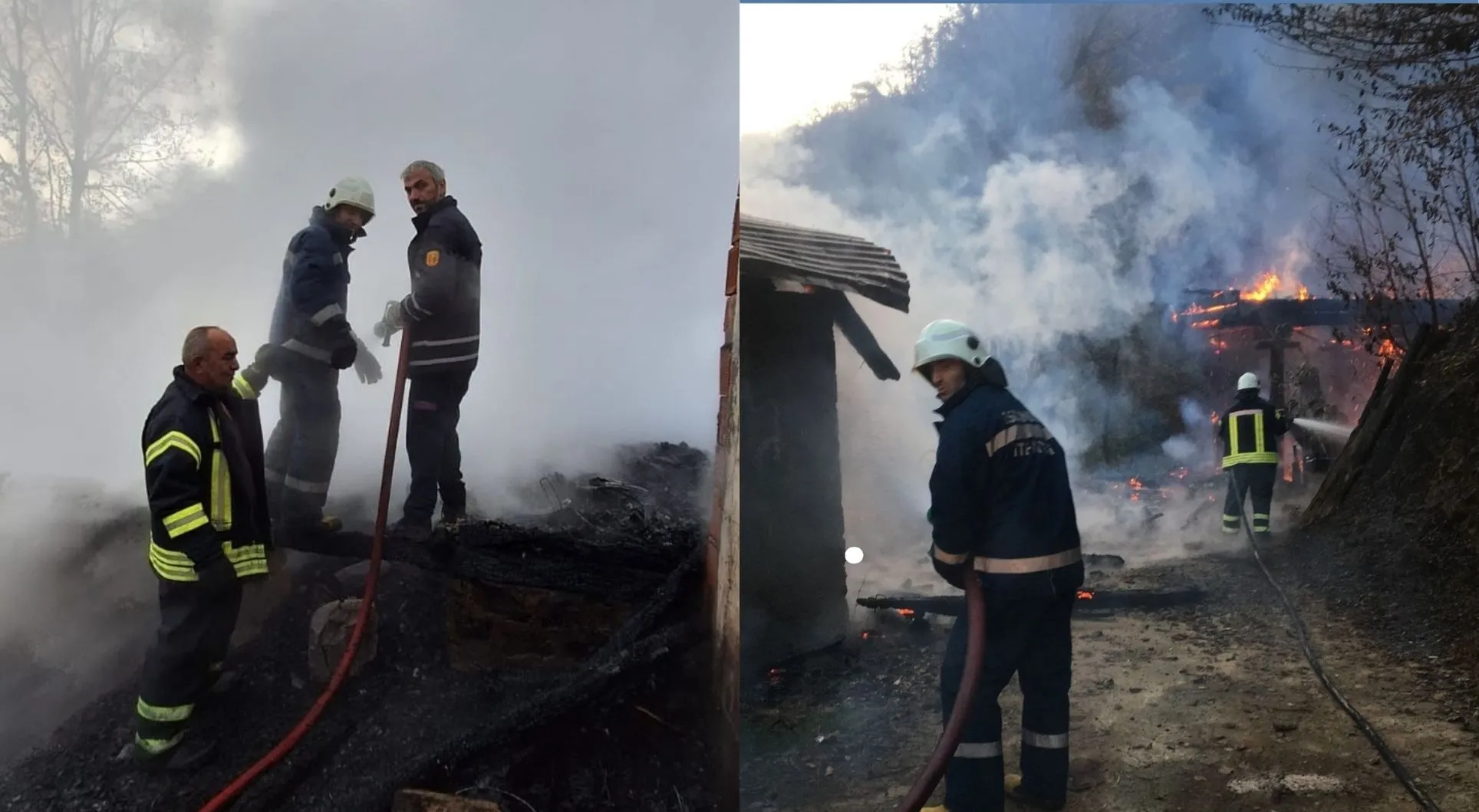 Artvin'de bir ev ile samanlık yandı