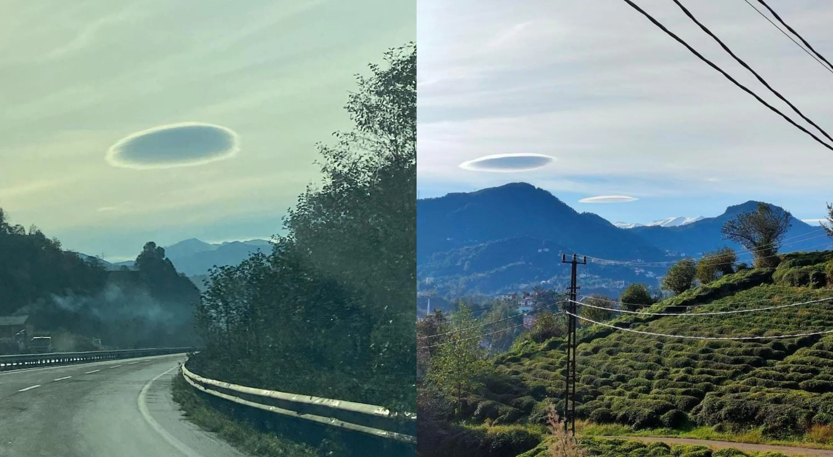 Rize semalarında UFO benzeri bulut