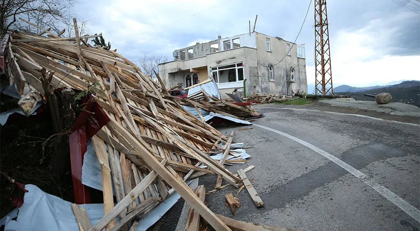 Ordu'da fırtına sonrası hasar tespitine başlandı