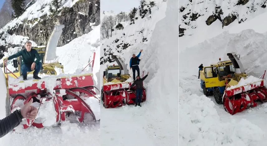 Artvin’in Camili bölgesinde karla mücadele sürüyor