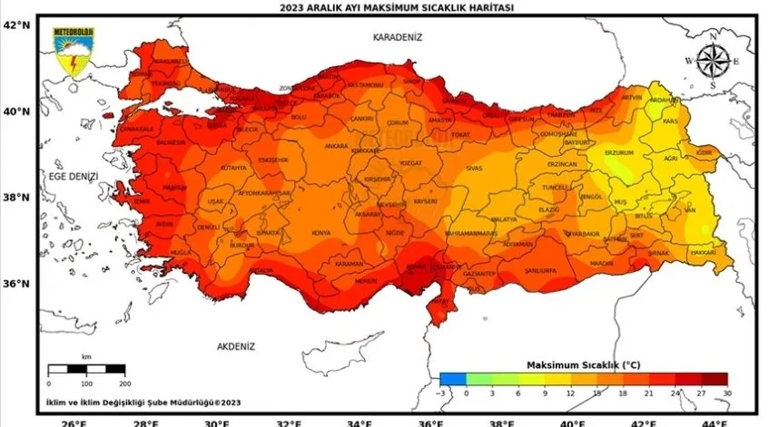 Son 53 yılın en sıcak aralık ayı geçen ay oldu