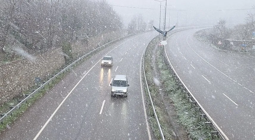 Samsun'da kar yağışı etkili oldu