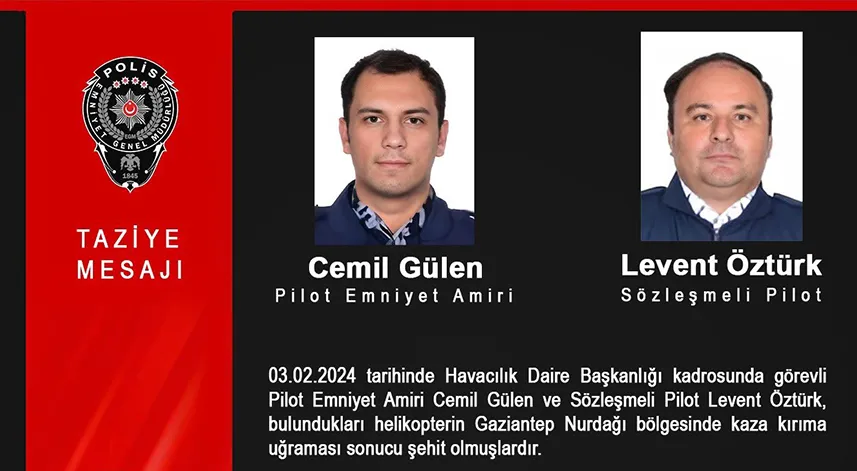 Helikopter kazasında şehit olan polislerin isimleri açıklandı