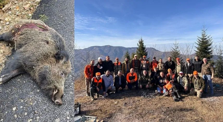 Rizeli ve Trabzonlu avcılar domuz avına birlikte çıktı