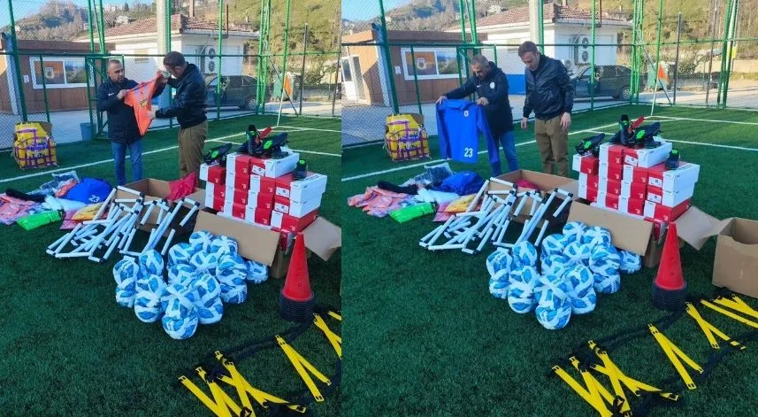 Madenli Belediyespor'a malzeme yardımı