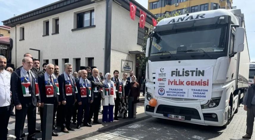 Trabzon'dan Filistin'e yardım tırları yola çıktı