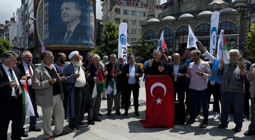 İsrail'in Gazze'ye yönelik saldırıları Rize'de protesto edildi