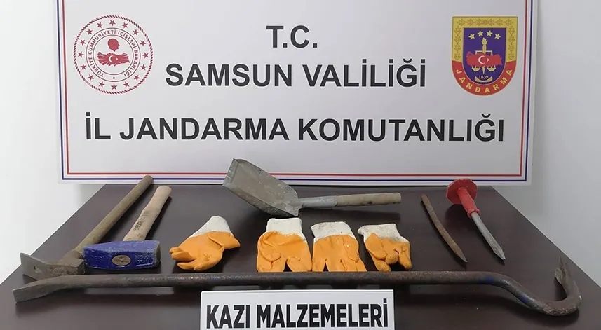 Samsun'da kaçak kazı yapan 5 kişi suçüstü yakalandı