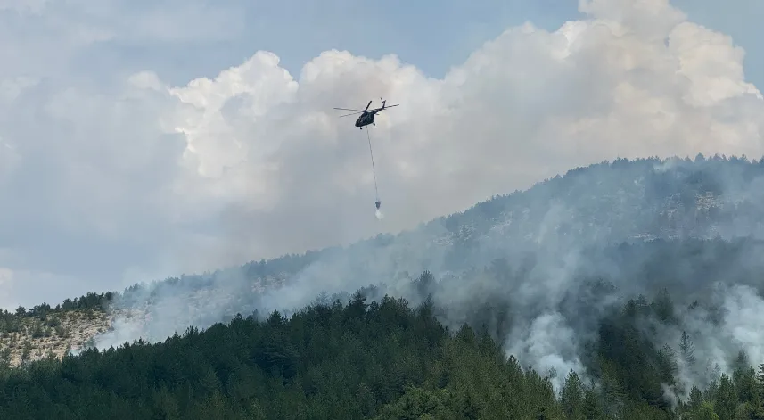 Kastamonu'da orman yangınına ekiplerin müdahalesi sürüyor