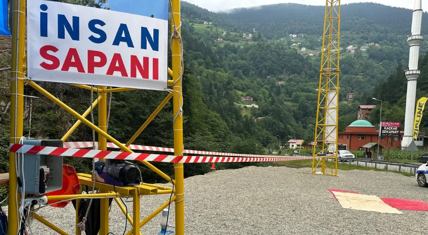 Uzungöl'de halatı kopan 'insan sapanı' mühürlendi