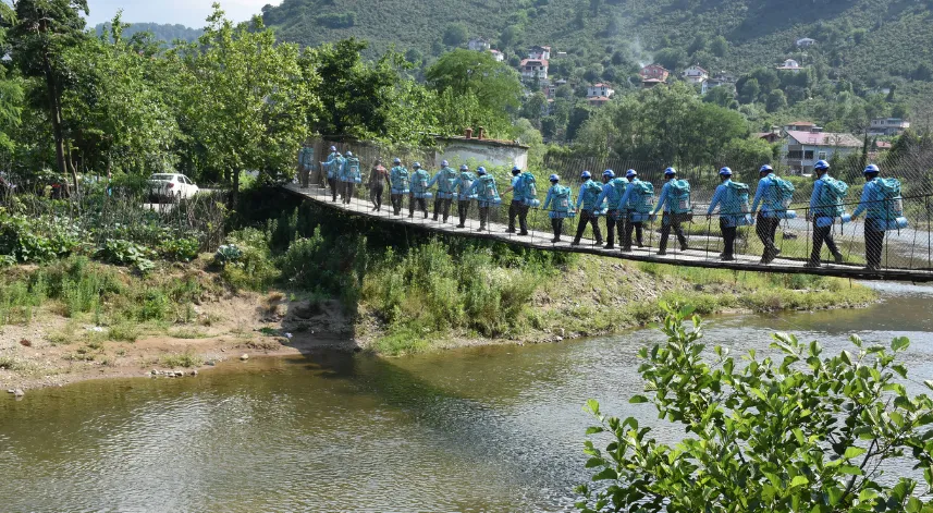 Aşırı yağışta kaybolan kişiyi kurtarma tatbikatı yapıldı