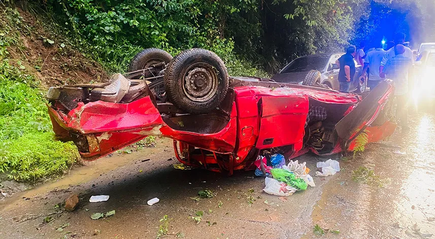 Rize'de freni boşalan kamyonet uçuruma yuvarlandı