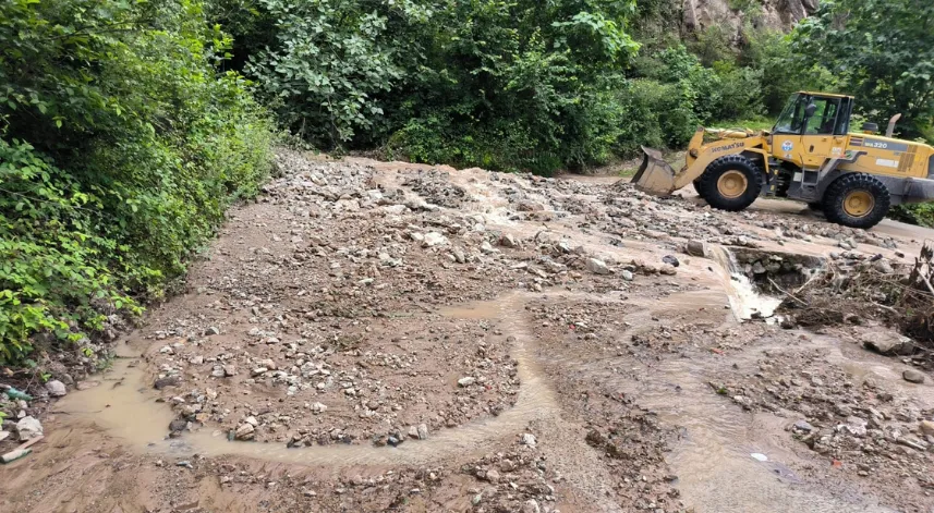 Trabzon'da şiddetli yağış su taşkınları ve toprak kaymalarına neden oldu 