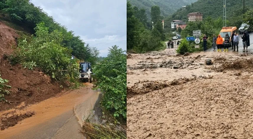 Trabzon'da sağanak üç ilçede hayatı olumsuz etkiledi