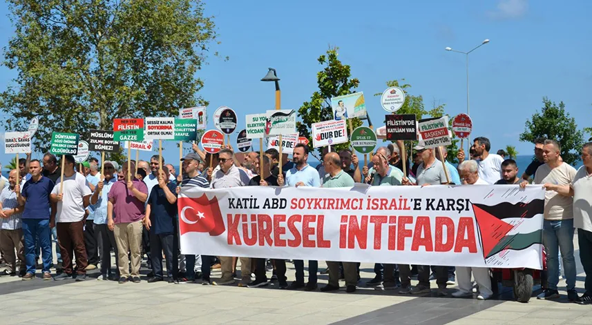 Giresun'da İsrail'in Gazze'ye yönelik saldırıları protesto edildi