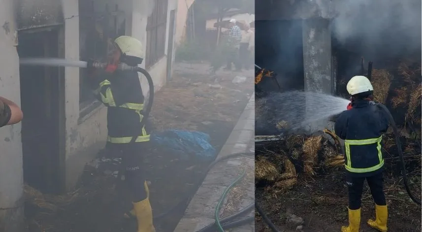 Sinop'ta samanlıkta çıkan yangın söndürüldü