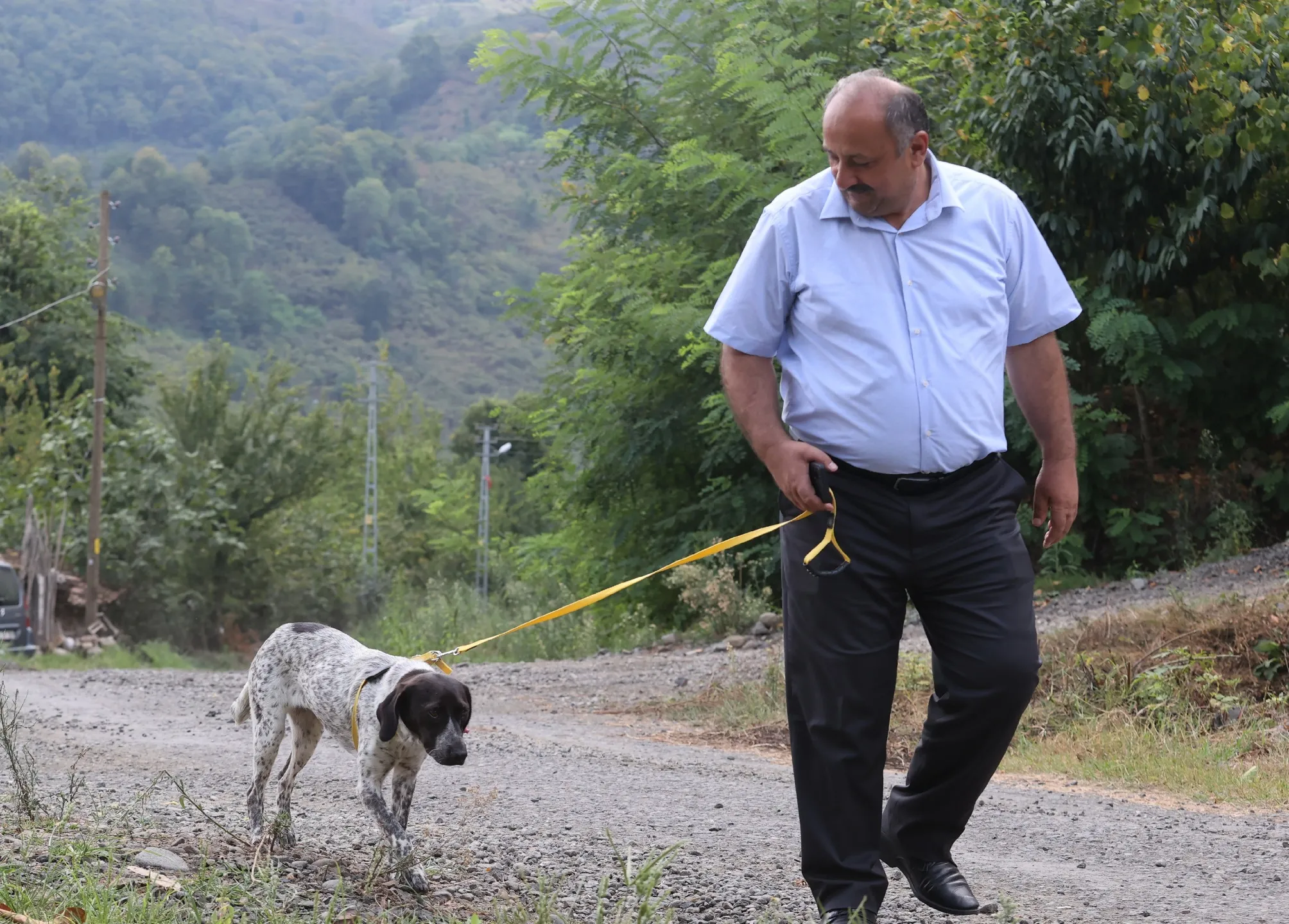 Halka örnek olmak için hasta köpeği sahiplendi