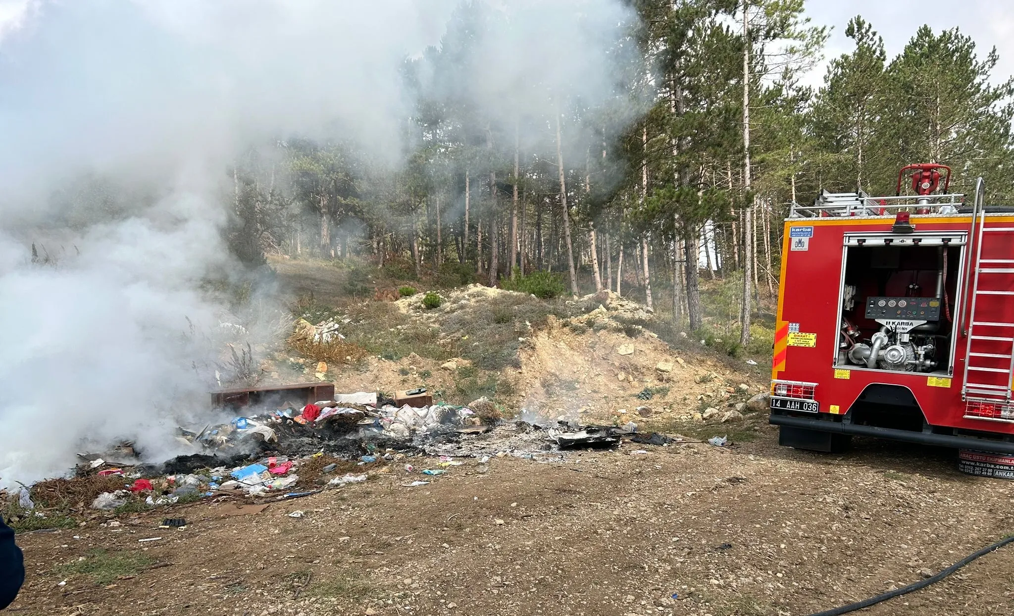 Çöplük alanda çıkan yangın söndürüldü