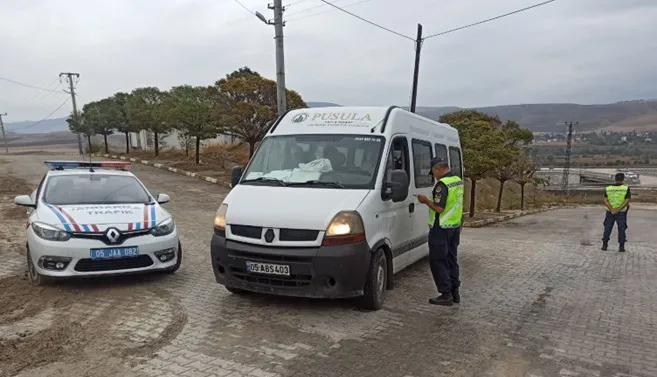 Amasya'da personel ve işçi servislerine denetim