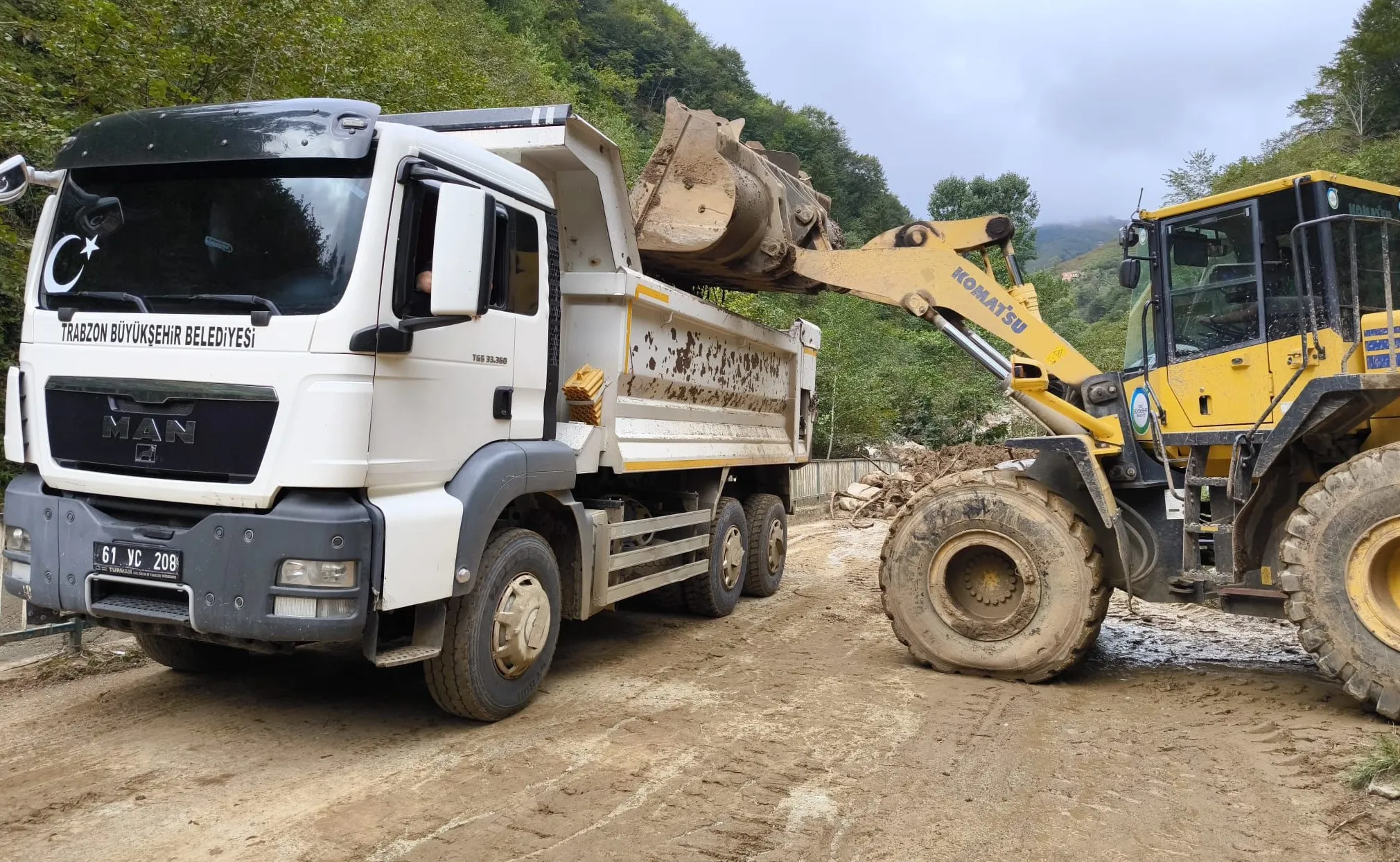 Trabzon'daki taşkın ve heyelanların izleri siliniyor