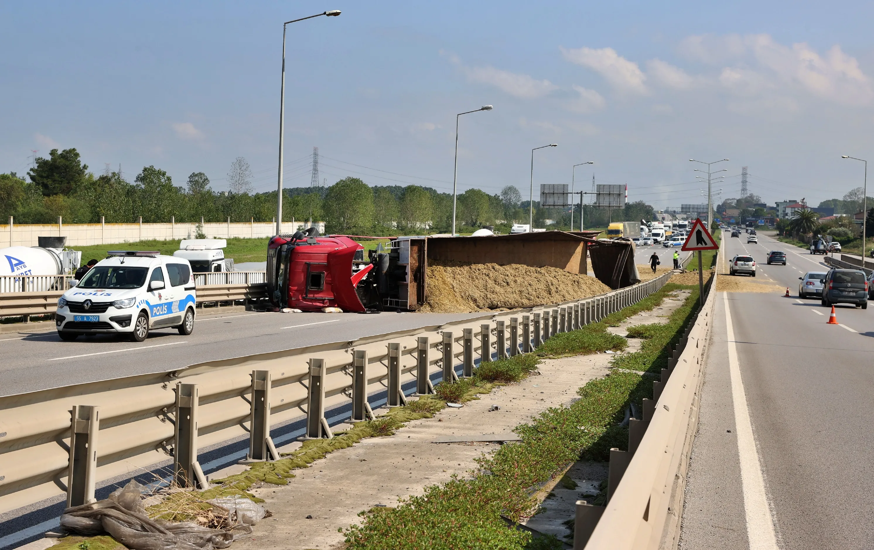 Samsun'da arı sokan tır şoförü kaza yaptı