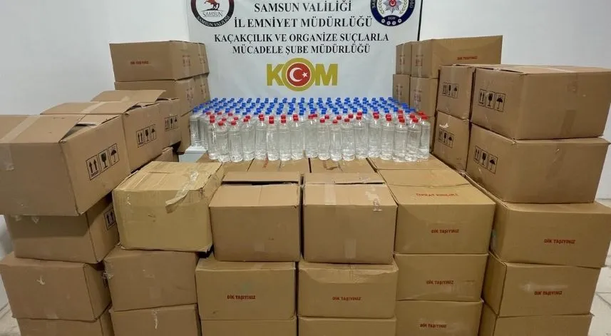 Samsun'da 1200 litre etil alkol ele geçirildi